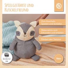 Bieco Leinen Kuscheltier Waschbär ab Geburt grau