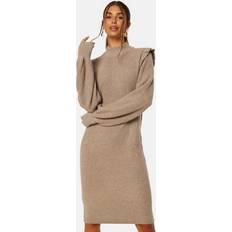 Klær Object Malena L/S Ruffle Knit Dress - Melang