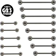 G23 Titanium Industrial Straight Barbells Ring Tongue Ring Bar Piercings Earring Piercing Nipple Rings Titanium Piercing Jewelry White