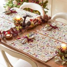 Evans Lichfield Set of 4 Festive Placemats Berry Red