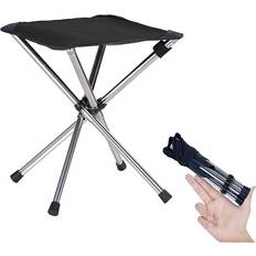 Tlily 1Pc Camping Stool,Small Folding Chair,Folding Stool Stainless Steel Compact Lightweight Backpacking Stool with Carry Bag