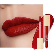 Matte Liquid Lipstick for Women, Red Highly Pigmented Creamy Matte Lip Gloss,Rich Colour Formula with Vitamin E & Rose Oil, Waterproof, Long