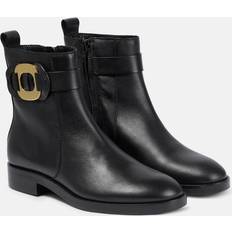 Chany Leather Ankle Boots Black