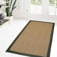 Likewise Rugs & Matting Coir Herringbone Border Green
