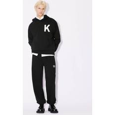 Kenzo Men Trousers Kenzo Mens Black Logo-print Relaxed-fit Cotton-jersey Jogging Bottoms