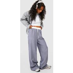 Stripes Trousers boohoo Contrast Waistband Striped Wide Leg Trousers Navy