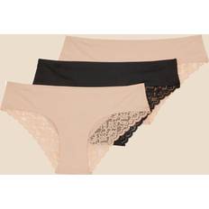 Fabric - Women Knickers Accessorize No VPL Brazilian Briefs Set of Three Multi