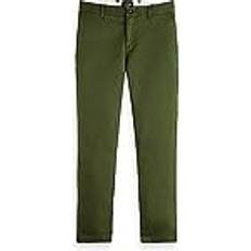 Scotch & Soda Essentials Stuart-Slim-Fit Organic Bomull Chino Byxor för män, Fältgrön 4876, 32L