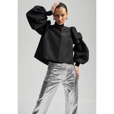 By Malina Överdelar By Malina Double Pouf Sleeve Blouse - Svart