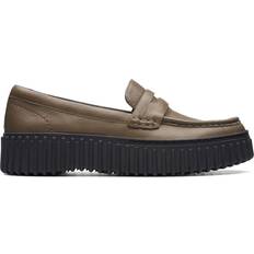 Grün Loafers Clarks Torhill Penny female Loafers Dunkles Olivegrün