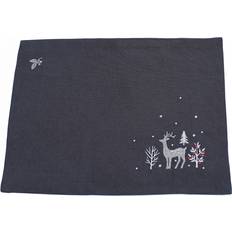 Polyester Place Mats Woodland Way Christmas Stag Embroidered Place Mat Copper