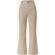 Mos Mosh Rhys Stripe Flared Trousers, Roasted Cashew