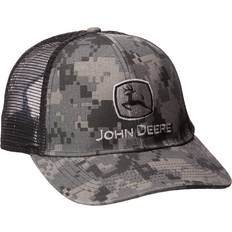 John Deere Men's Standard Digital Camo and Mesh Cap Embroidered, Black, One