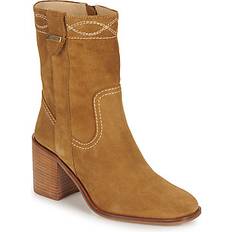 Ladak Cowboy Ankle Boots in Suede camel