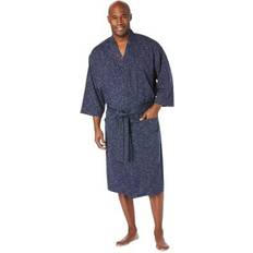 Blue Robes KingSize Cotton Jersey Robe in Heather Navy 4XL/5XL