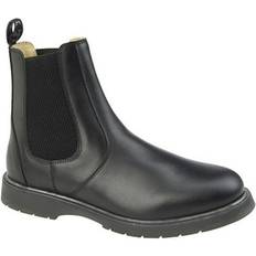 Herren - Stoff Chelsea Boots grafters Herren, Boots Stiefel, Stiefeletten Leder, Schwarz