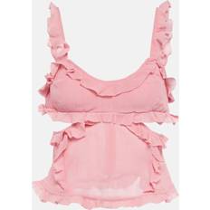 Acne Studios Tank Tops Acne Studios Pink Ruffled Tank Top Rose Pink FR