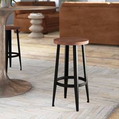 Blue Elephant Solid Dark Walnut Bar Stool 61cm 2pcs