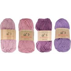 Purple Yarn JubileeYarn Baby Soft Bamboo Cotton Yarn Shades of Purple 4 Skeins