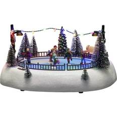 Battery Powered Christmas Villages Konstsmide Train and Children LED Multicolour Christmas Village 26cm