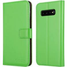 Samsung Galaxy S10 Wallet Cases iCatchy Lime For Samsung Galaxy S10 Wallet Book Leather Case Green