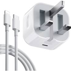 USB C Fast Charger, iPhone Fast Charger Cable and Plug, 20W USB C Power Adapter, Type-C Wall Charger Plug with 1M USB-C