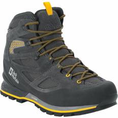 Jack Wolfskin Shoes Jack Wolfskin Force Crest Texapore Mid Black/Burly Yellow XT Mens Outdoor Shoes