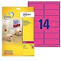 Roze Labels AVERY Zweckform Etiket L7363P-25 99.1 x 38.1 mm Neon Roze Set of 340