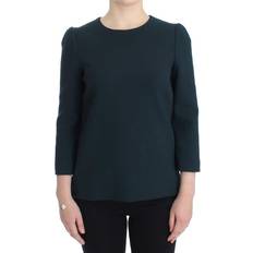 Dolce & Gabbana Green Blouses Dolce & Gabbana Green 3/4 sleeve wool blouse IT40