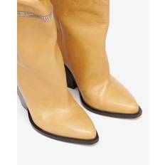 Isabel Marant Höga stövlar Isabel Marant Lelodie Leather Over The Knee Boots - Beige