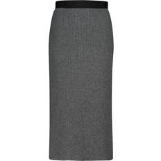 Cashmere - Women Skirts Moncler Wool and Cashmere Midi Skirt - Grey
