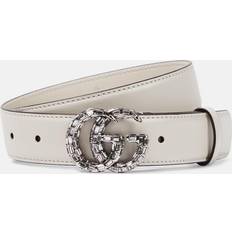 Gucci Belts Gucci GG Marmont embellished leather belt white