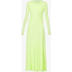 Proenza Schouler White Label Womens Lime Long-sleeved Tie-back Cotton Maxi Dress