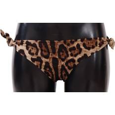 Dolce & Gabbana Brown Swimsuits Dolce & Gabbana Bikini Bottom Brown Leopard Print Swimsuit Swimwear IT4