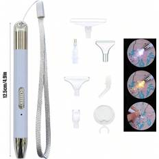 Lila Diamond Paintings Shein 1 Set 5D DIY Diamond Painting Cross Stitch USB Charging Light Pen Dot Drill Tool Drill Roller Embroidery Accessories Diamond Mosaic Paint Art