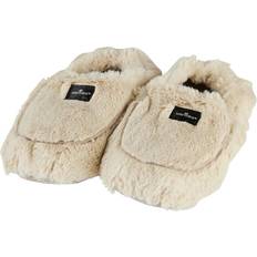 Microwaveable Slippers Luxury Lavender Scented Faux Fur Almond