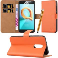 iCatchy Orange For Alcatel A3 Plus 3G Leather Wallet Case Cover