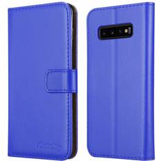 Samsung Galaxy S10+ Wallet Cases iCatchy Blue For Samsung Galaxy S10 Plus Wallet Leather Case