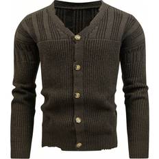 Shein Men Cardigans Shein Manfinity Men's Button-front Cardigan