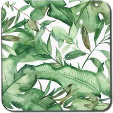 East Urban Home Green Tropical Leaves Coaster