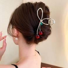 Shein 1pc Big Cherry Shaped Hair Claw Clip For Women, Hair Clip For Buns, High-end Feeling Shark Hair