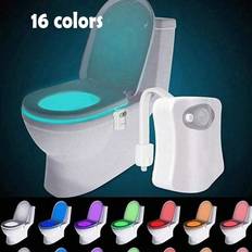 1pc 16-Color Led Toilet Seat Light With Motion Sensor For Bathroom Bathroom Decor Summer