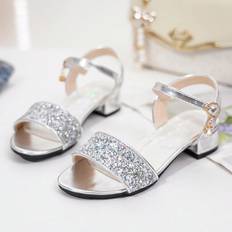 Fashionable Breathable Glitter Kids' Low-heeled Sandals For Girls