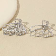 Shein 2pcs Women'S Small Size Butterfly & Wing Shaped Metal & Alloy Claw Hair Clip