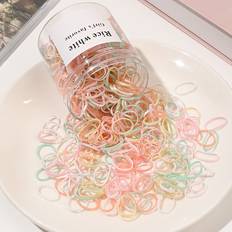 Shein Approximately 500pcs Clear Jar Packed Jelly Milkshake Colored Small Elastic Rubber Bands