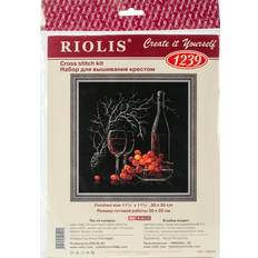 Wool Needlework Kits Riolis Still Life With Red Wine Counted Cross Stitch Kit-11.75 X11.75 14 Count