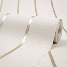 Stripe Panel Wallpaper Cream, Gold Full Roll Neutral