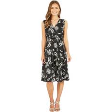 Mela London Floral Satin Wrap Dress, Black/Multi