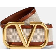 Valentino Garavani VLogo leather-trimmed belt brown