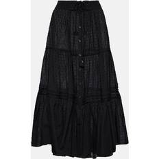 Poupette St Barth Brie Cotton-Blend Midi Skirt - Black